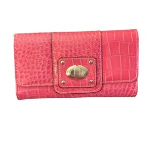 George Hot Pink Croco-Collection Women's Wallet NWT